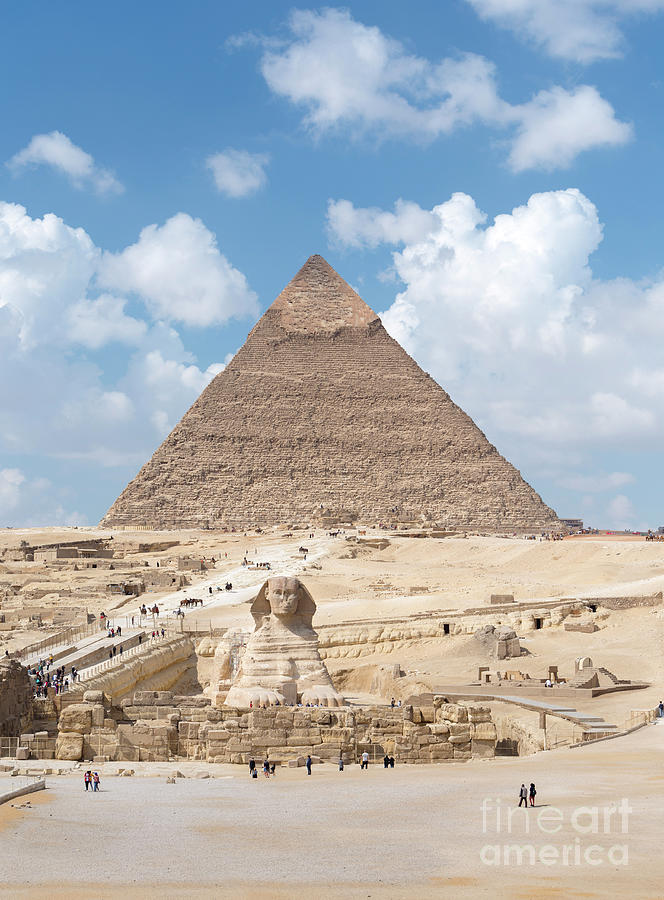 The Pyramid Of Khafre With The Sphinx, Giza, Egypt Photograph By ...