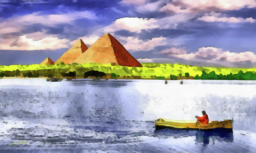 The Pyramids of Gizah Painting by George Rossidis