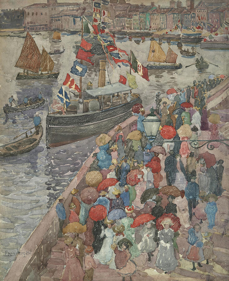 The Quai, Venice 1899 Painting by Maurice Prendergast The Quai, Venice 1899 Painting by Maurice Prendergast