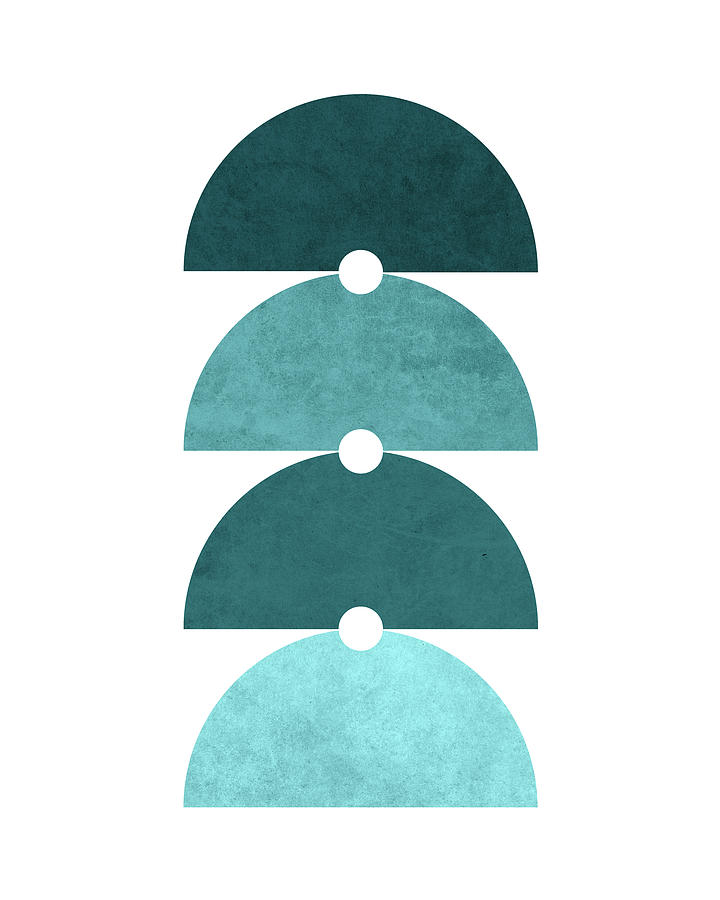 The Quartet 1 - Minimal Geometric Abstract - Contemporary, Scandinavian Print - Blue Mixed Media