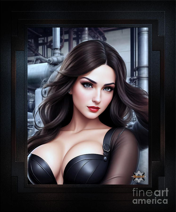 The Queen Of Industry Kataliana Dinachillini, A Portrait Of Beauty AI Concept Art by Xzendor7 Painting by Xzendor7