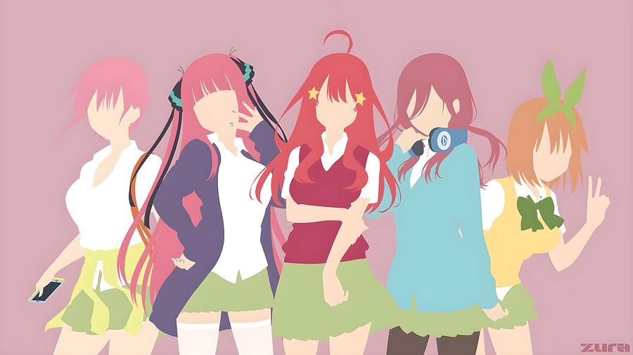 The Quintessential Quintuplets Digital Art by Celestina Paul | Pixels