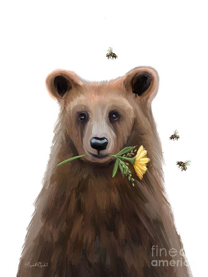 The Quirky Bear Painting by Elizabeth Robinette Tyndall