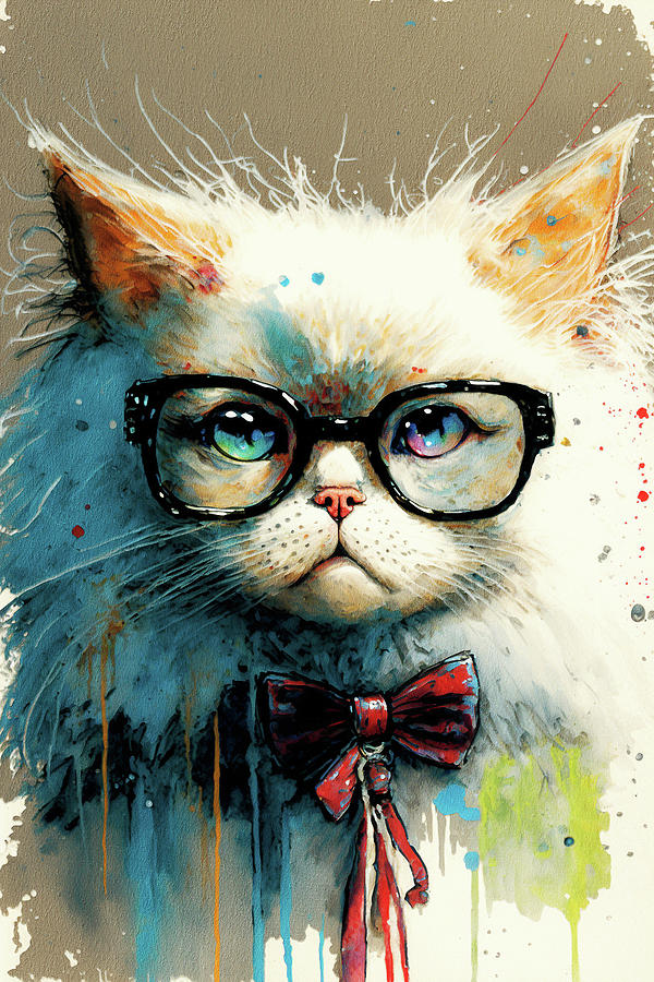 Goggle Painting - The Ragdoll Cat With Sunglasses - Composition 001 by Aryu