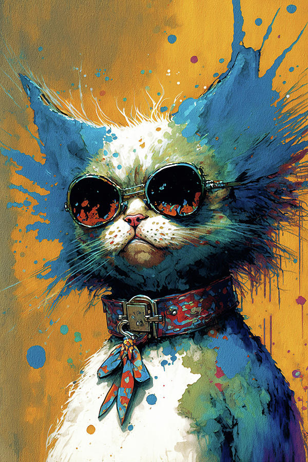 The Ragdoll Cat With Sunglasses - Composition 002 Painting by Aryu - Pixels