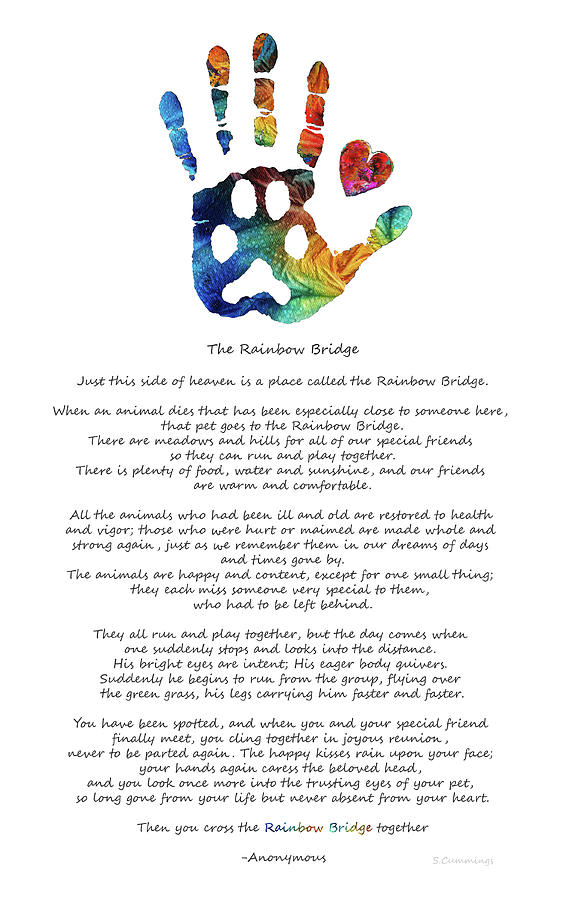 The Rainbow Bridge Forever Love Art Mixed Media by Sharon Cummings
