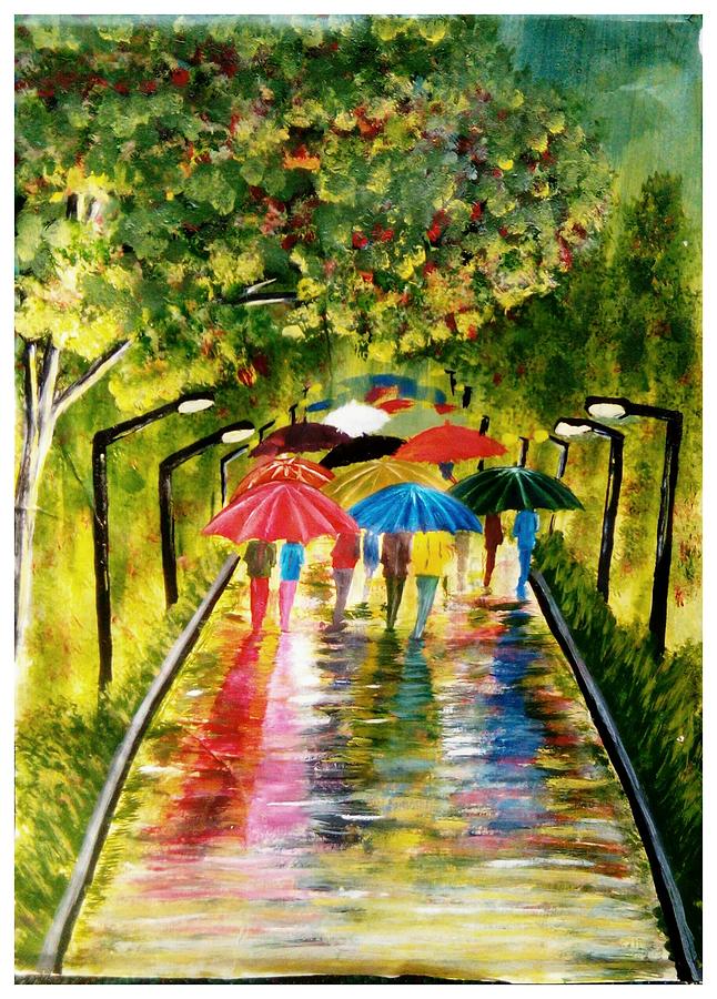 The rainy season Painting by Happy Sharma - Fine Art America