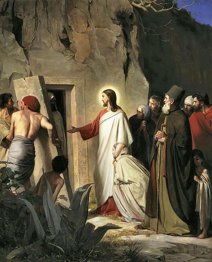 Jusepe De Ribera Drawing - The Raising of Lazarus by Carl Bloch Danish