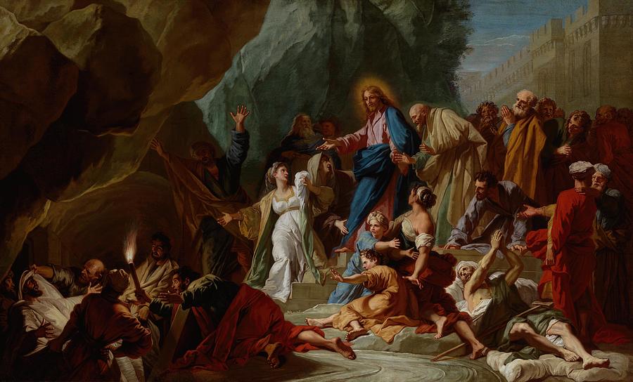 The Raising of Lazarus circa Painting by Jean Jouvenet French