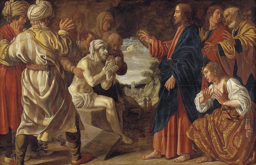 The Raising of Lazarus Drawing by Jan Tengnagel Dutch | Pixels