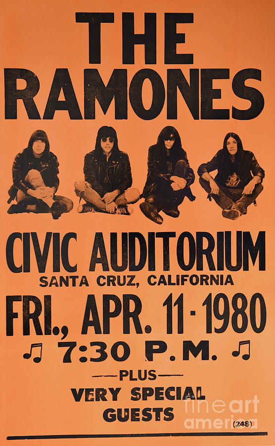 The Ramones 1980 Concert poster Photograph by Paul Ward