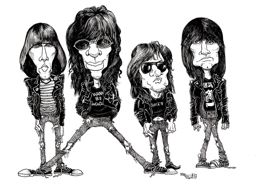 The Ramones Drawing by Mike Scott