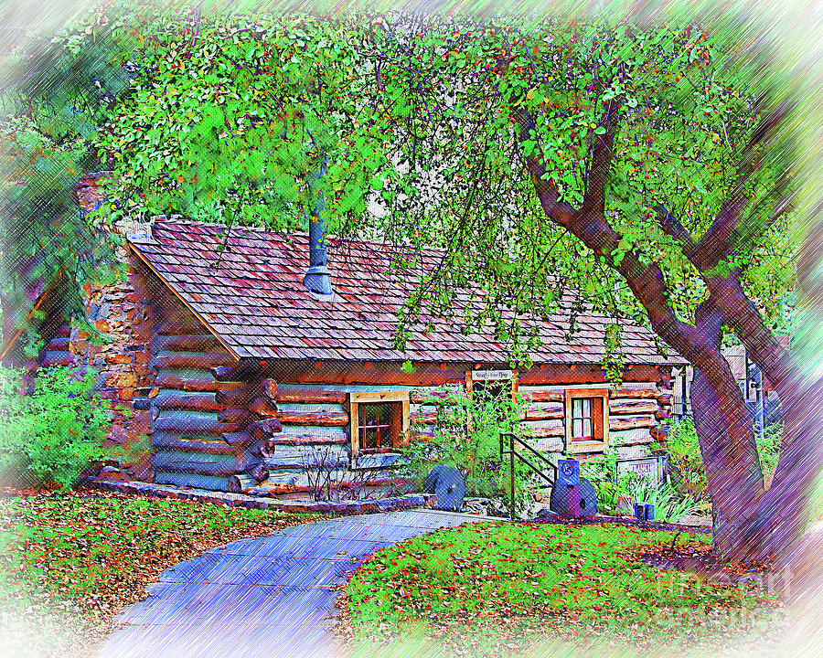 The Ranch House Sketched Digital Art by Kirt Tisdale