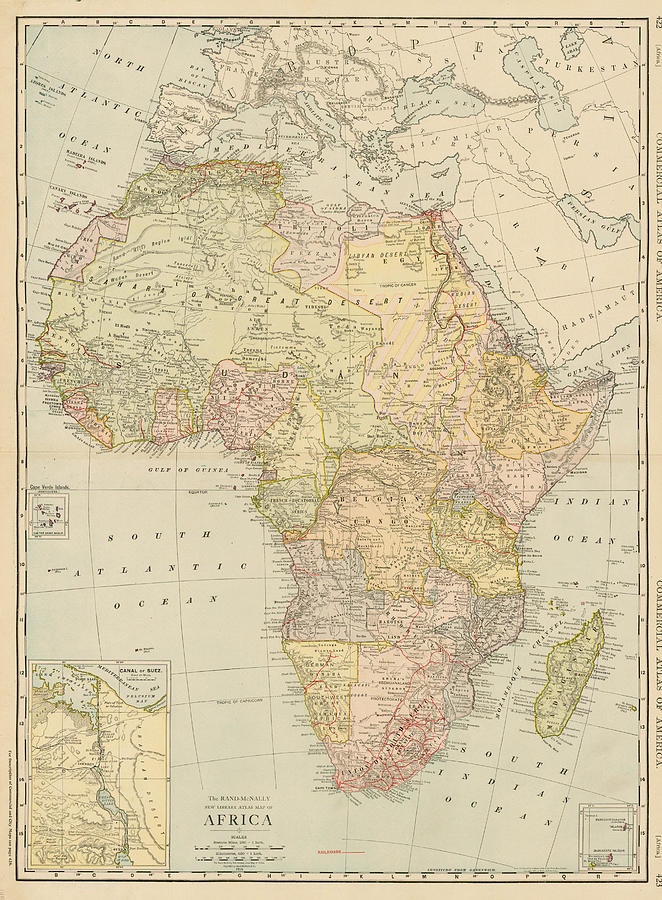 The Rand McNally New Library Atls Map of Africa Chicago Painting by ...