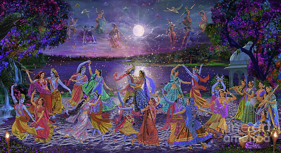 Radha Krishna Painting - The Rasa Dance by Vishnu Das