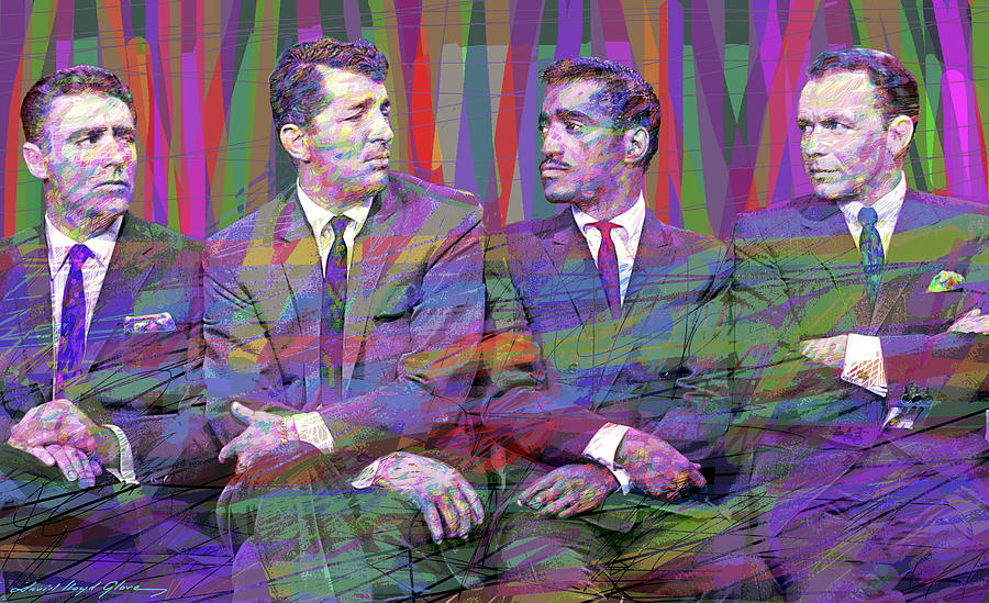 Oceans Eleven Painting - The Rat Pack by David Lloyd Glover