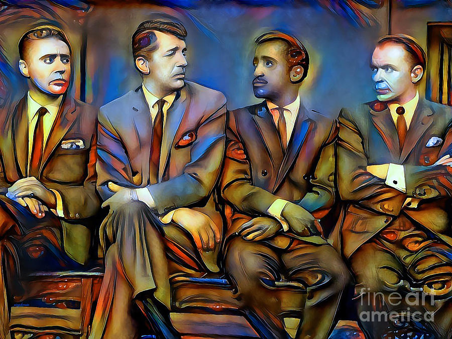 The Rat Pack Frank Sinatra Sammy Davis Jr Dean Martin Peter Lawford DDG006 20200422 Photograph by Wingsdomain Art and Photography
