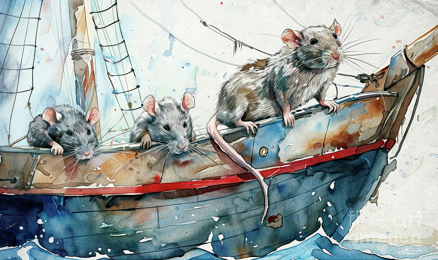 The Rats are Leaving the Sinking Ship Digital Art by Jutta Maria Pusl
