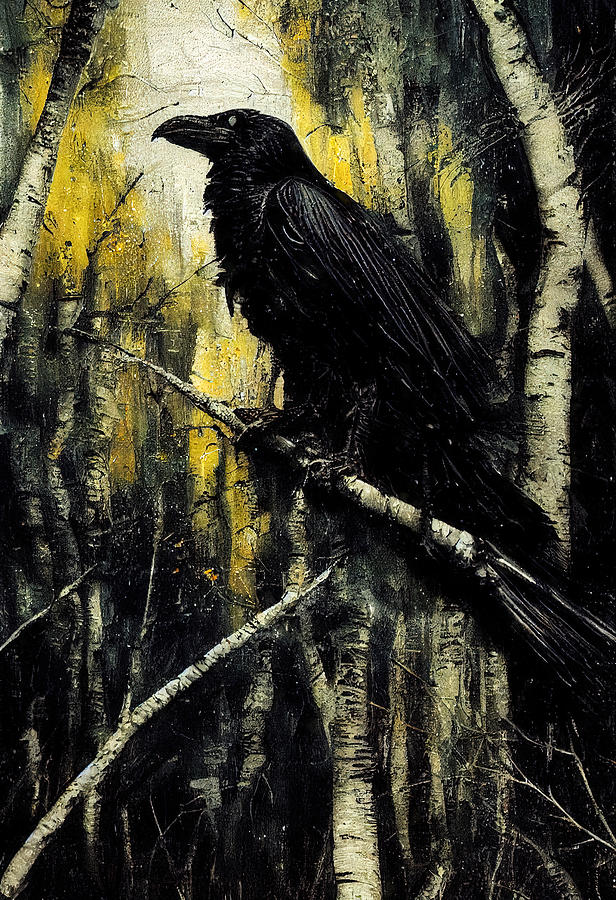 The Raven, 01 Painting by AM FineArtPrints