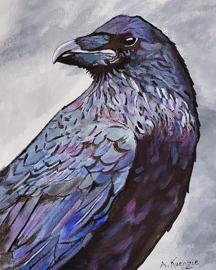 The Raven  Painting by Amy Kuenzie