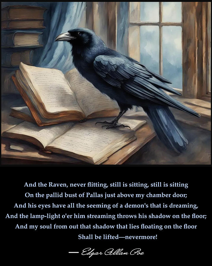 Raven Digital Art - The Raven by Greg Joens Raven Digital Art - The Raven by Greg Joens