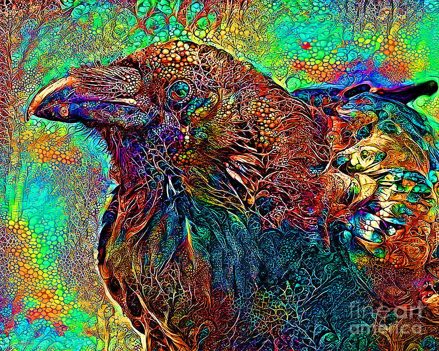 The Raven Mystique in Vibrant Surreal Expressionism 20210325 Photograph by Wingsdomain Art and Photography