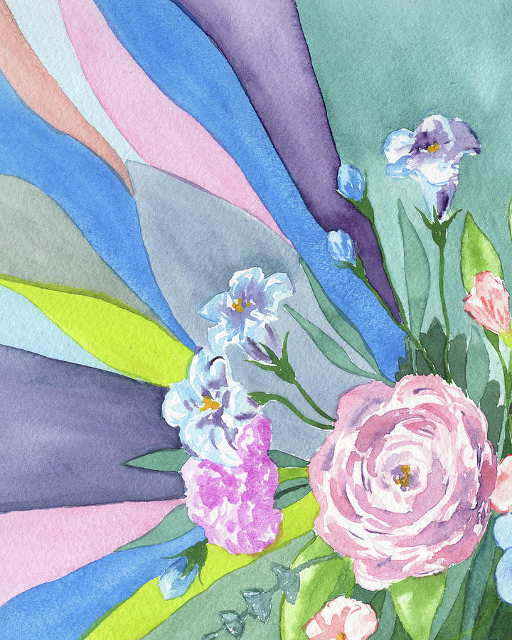 The Ray Of Beauty Watercolor Florals  Painting by Irina Sztukowski