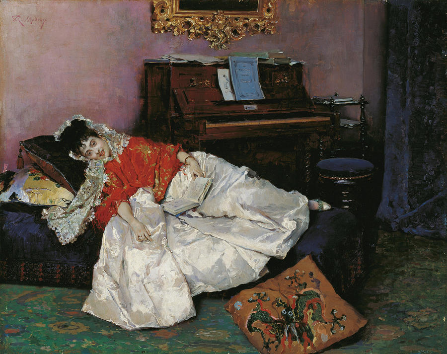 The Reading Aline Masson Painting by Raimundo de Madrazo y Garreta - Pixels