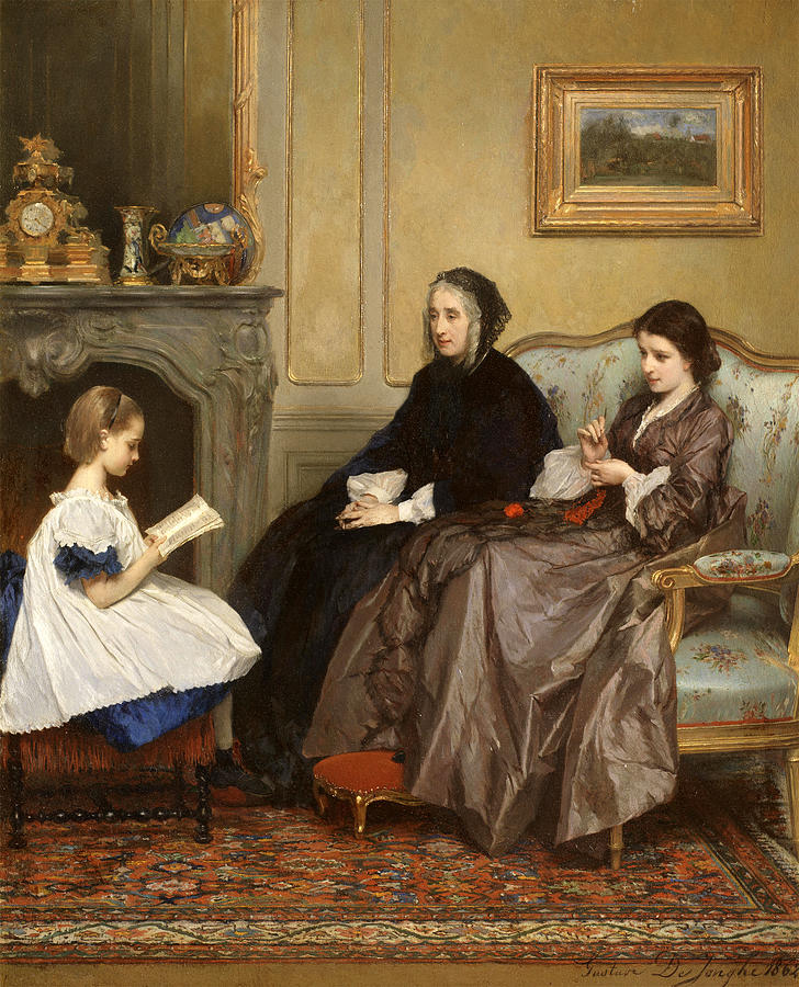 The recital Painting by Gustave Leonard de Jonghe
