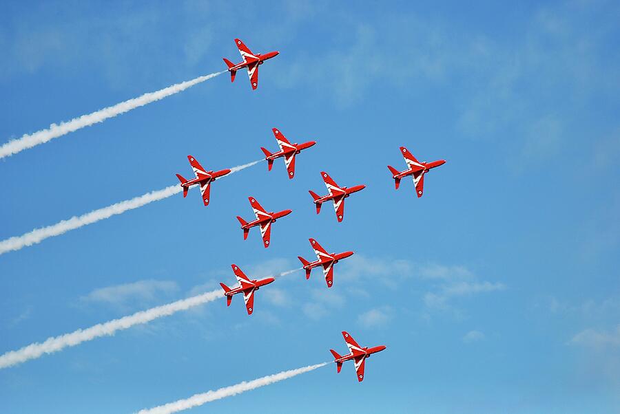 The Red Arrows Formation Flying Photograph by Neil R Finlay - Fine Art ...