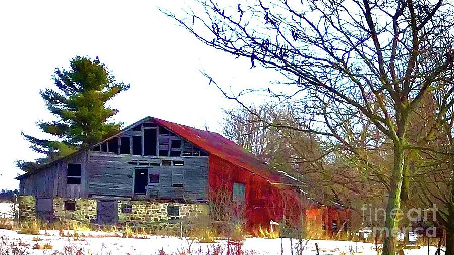 The Red Barn Digital Art by Lynne Paterson
