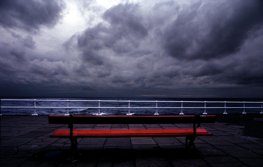 The Red Bench Photograph by Wayne King