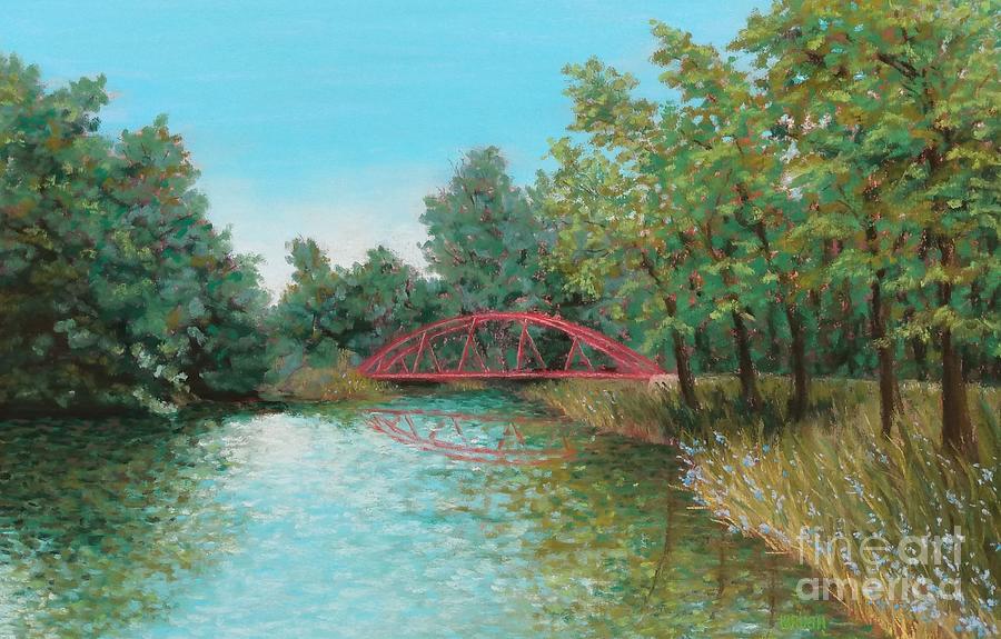 The Red Bridge Pastel by Lisa Bliss Rush