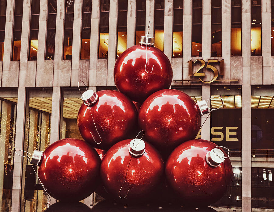 The Red Christmas Ornament Pyramid Photograph