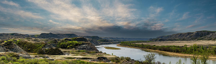 Spring Photograph - The Red Deer River and a Storm by Phil And Karen Rispin
