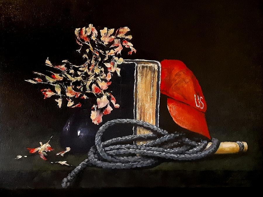 Flower Painting - The Red Hat by Jim Gola
