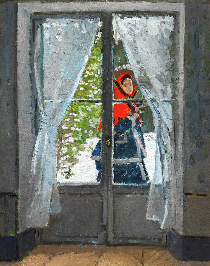 The Red Kerchief The Red Cape Claude Monet 1868 Painting by Claude ...