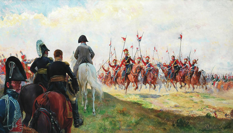 Horse Painting - The Red Lancers by Henri Georges Chartier