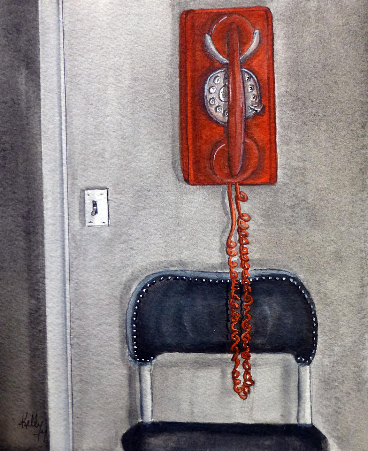 The Red Phone Painting by Kelly Mills