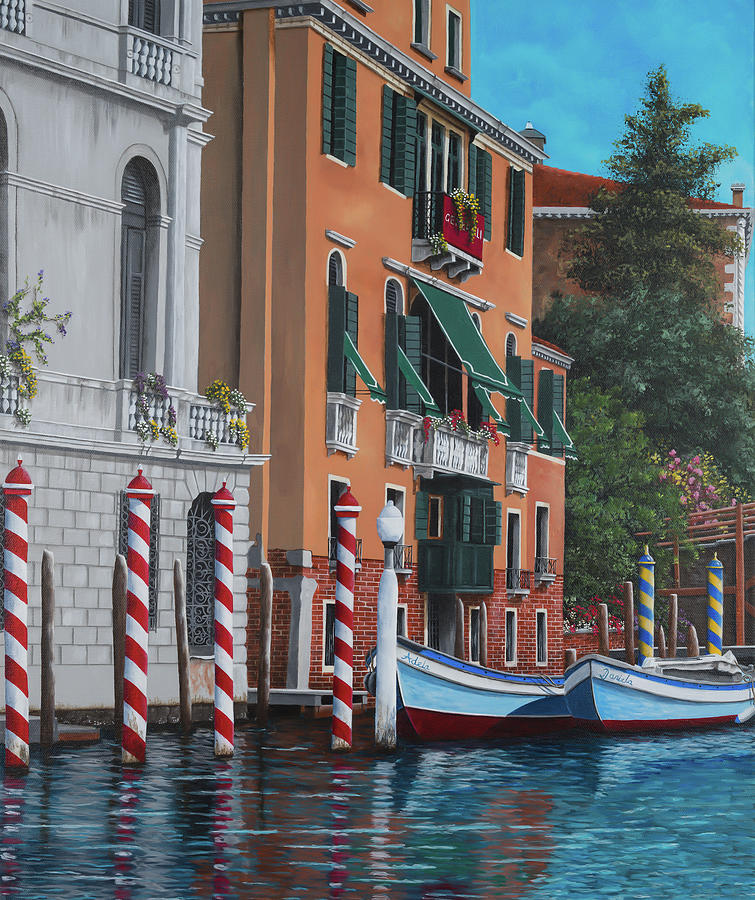 The Red Posts Venice Painting
