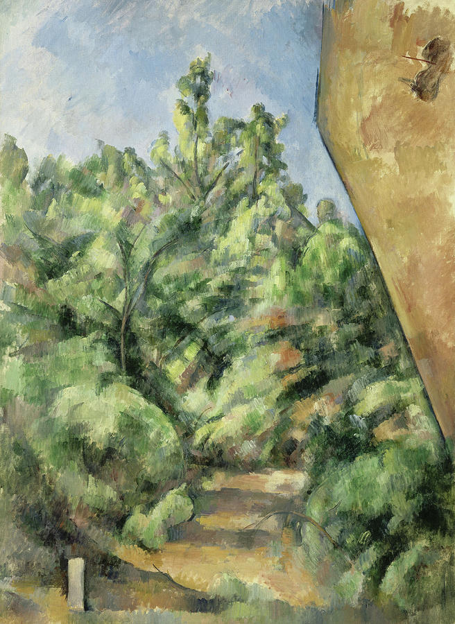 The Red Rock, circa 1895 Painting by Paul Cezanne