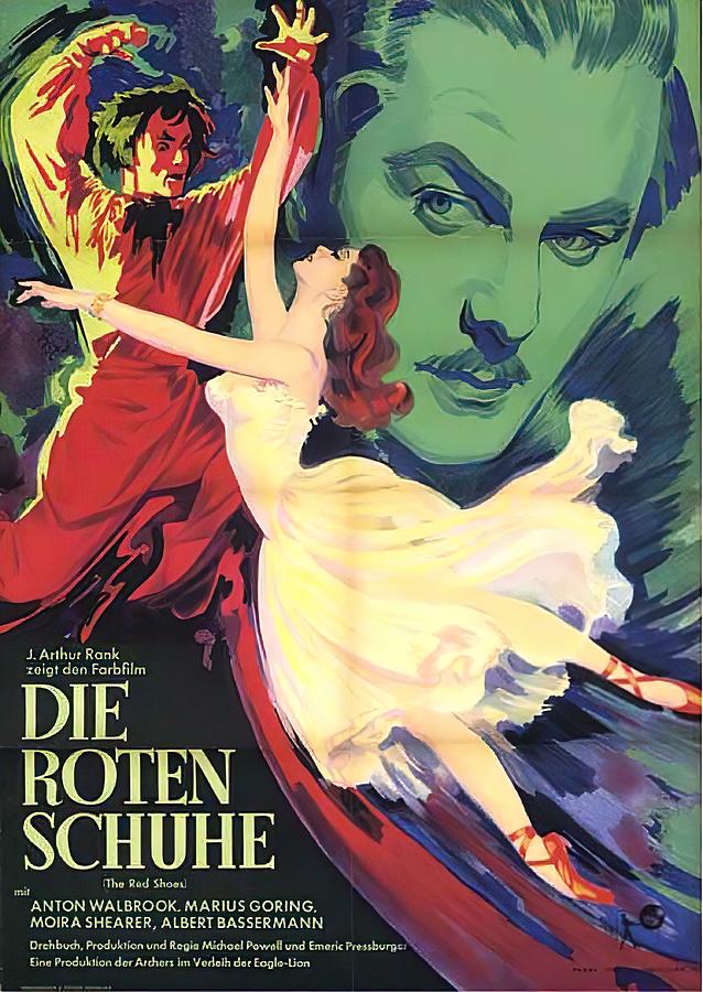 Vintage Mixed Media - The Red Shoes, 1948 - art by Boris Streimann by Movie World Posters