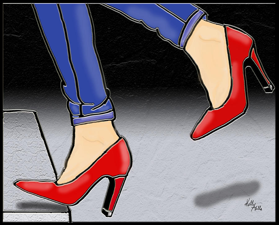 The Red Shoes Digital Art by Kelly Mills