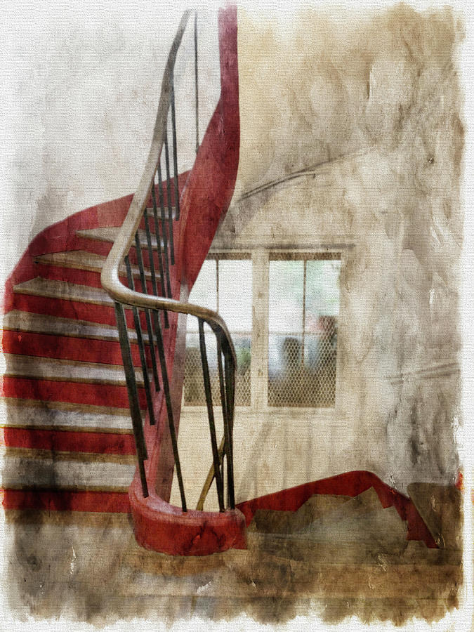 The Red Stairs Photograph by Tom Reynen