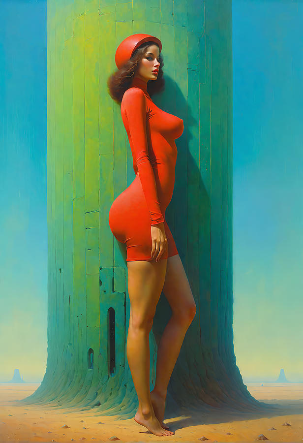 Fantasy Painting - The Red Temptation by My Head Cinema