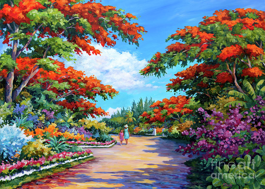 The Red Trees Of Savannah 5x7 Ratio Painting