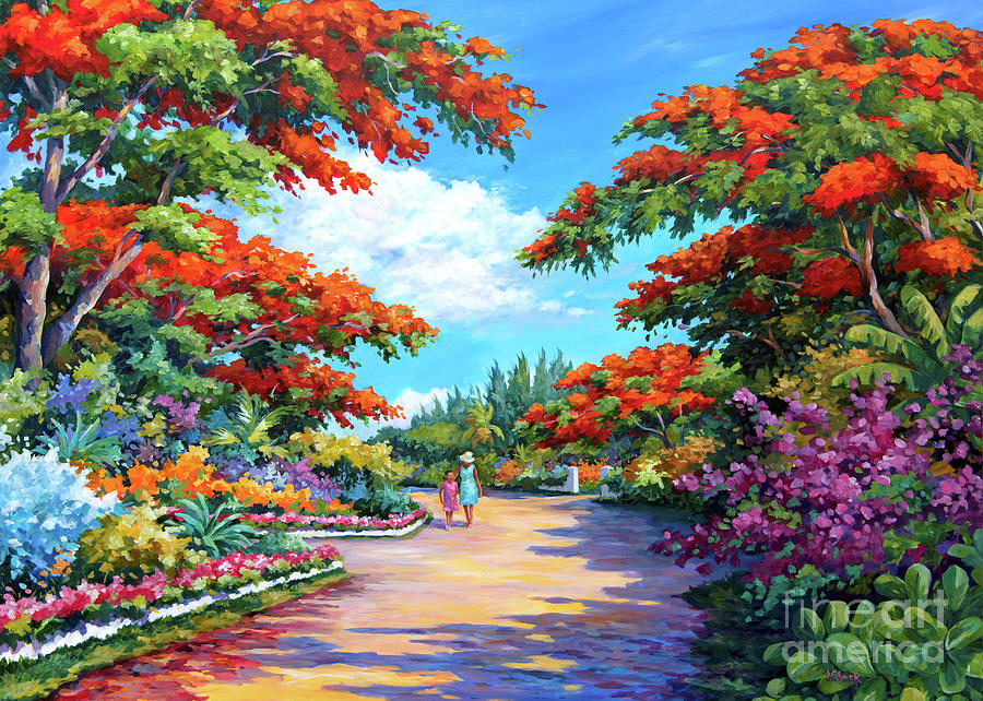 Flower Painting - The Red Trees of Savannah by John Clark