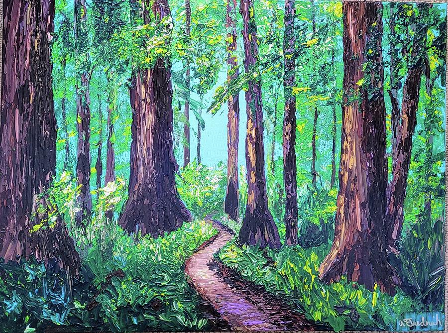 The Redwoods Painting by Ann Frederick