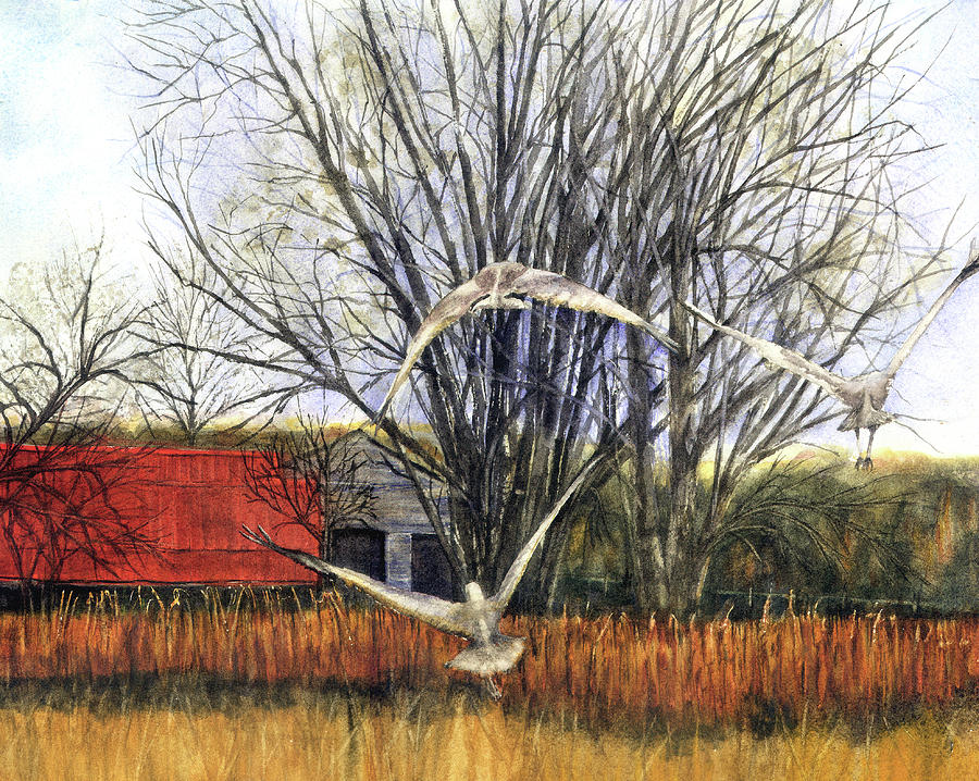 Fall Painting - The Reeds Redden by Vicky Lilla