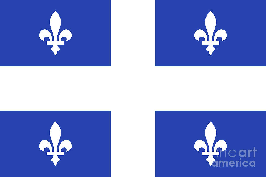 The Region Of Canada Quebec Flag Digital Art by Bigalbaloo Stock